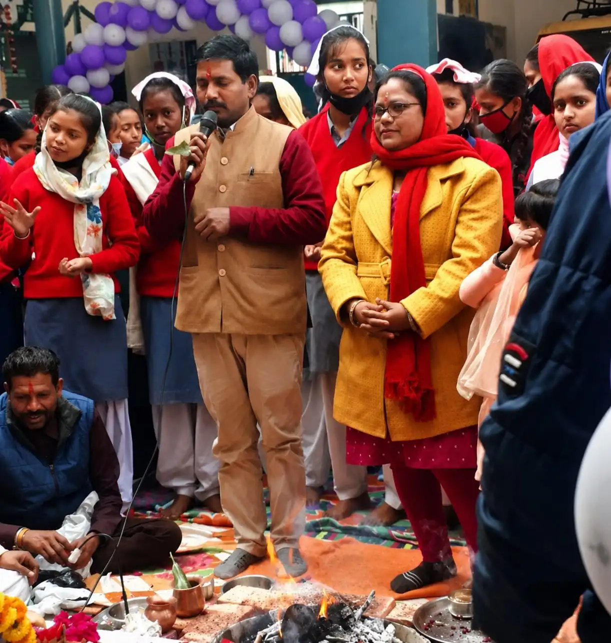 Children celebrating together at a school function